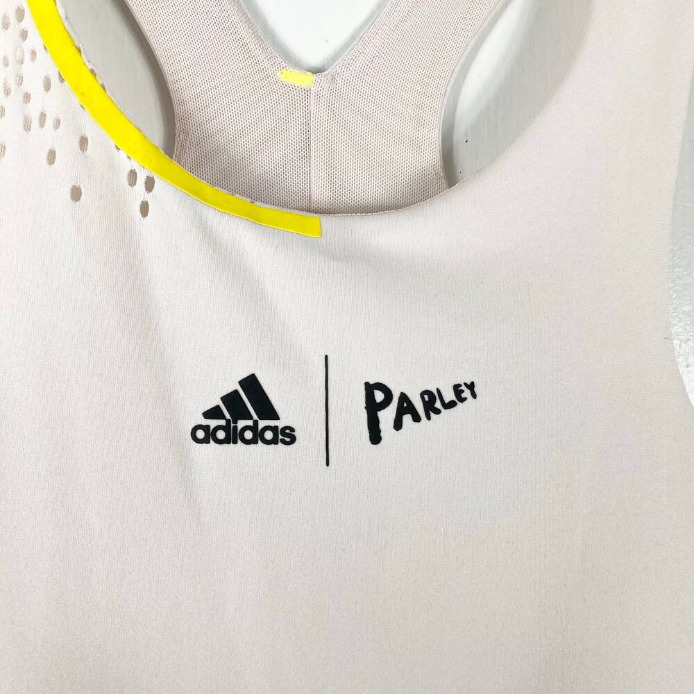 ADIDAS X PARLEY Dress M Cream Racerback Built-In-Bra Tennis Mini-Length - Picture 6 of 16